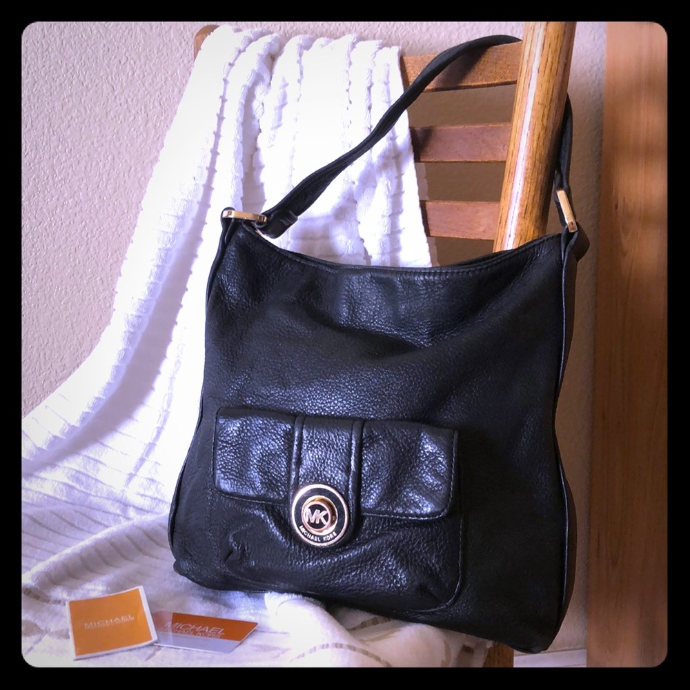 Michael Kors Black Leather Hobo